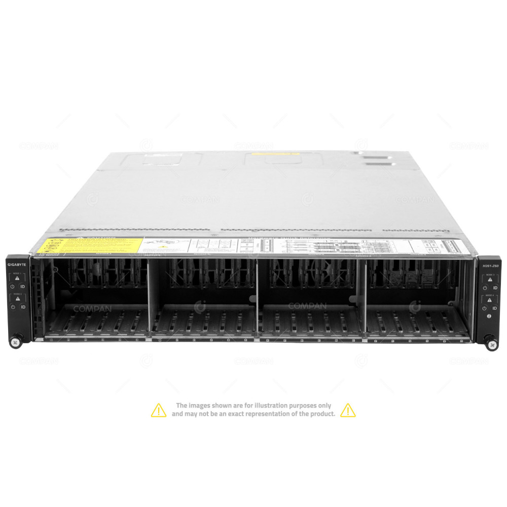 GIGABYTE H261-Z60 rev 1.1 8x EPYC 7451 512GB RAM 8x 250GB NVME M.2 16x 960GB 2.5 Rails